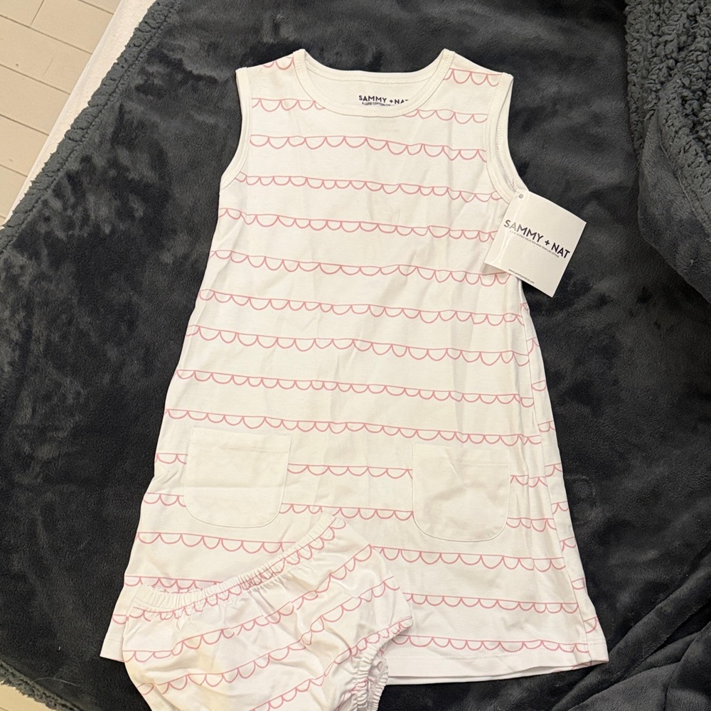 Sammy + Nat Pink and White Striped Kids Pajama Set